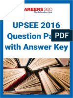 UPSEE 2016 Question Paper With - Answer Key PDF