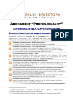 Abonament Profesjonalny - Informacje