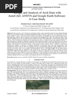 Design and Analysis of Arch Dam With Autocad, Ansys and Google Earth Software: A Case Study