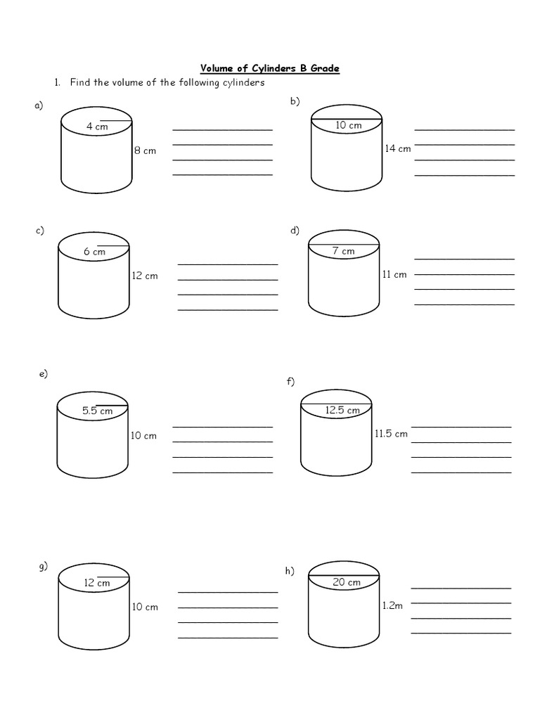 Worksheet Volume of Cylinders  PDF  Classical Geometry  Geometry Throughout Volume Of Cylinders Worksheet