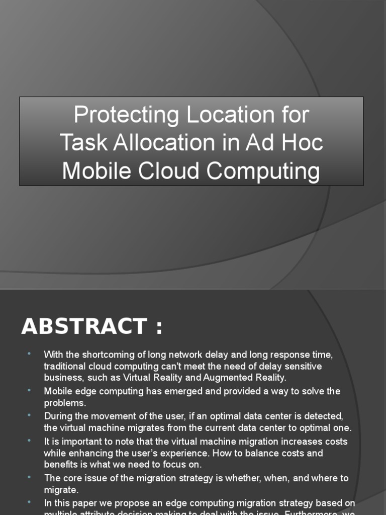 IEEE Project PPT, Protecting Location Privacy For Task Allocation in ...