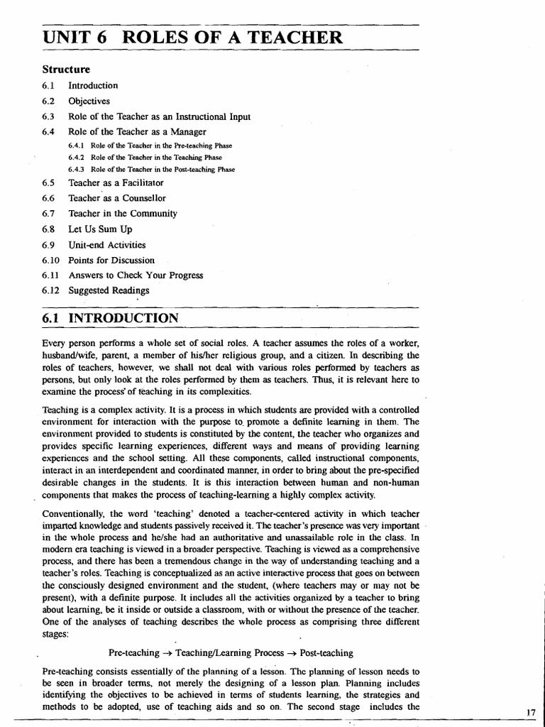Role of Teacher PDF | Download Free PDF | Teachers | Learning