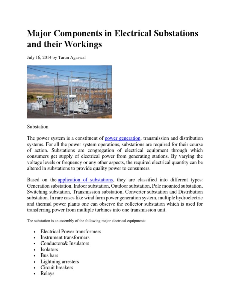 Key Components of Electrical Substations | PDF | Electrical Substation ...