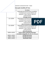 Planejamento Semanal 1 Ciclo