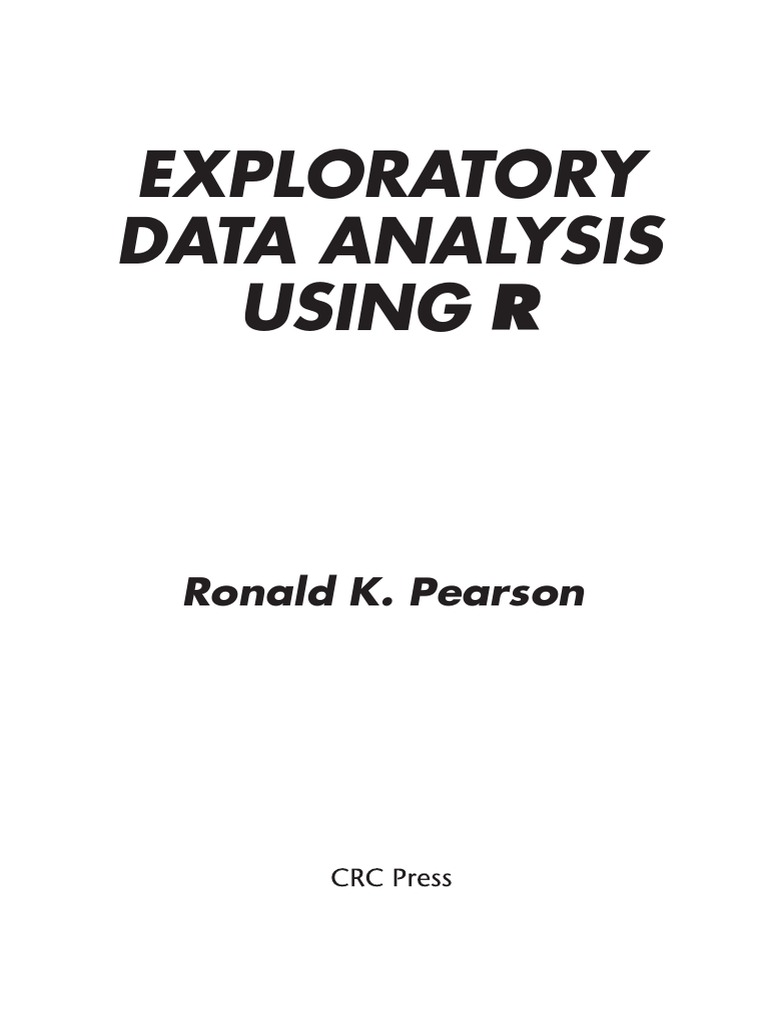 Exploratory Data Analysis Using R Pdf Data Analysis Pluto