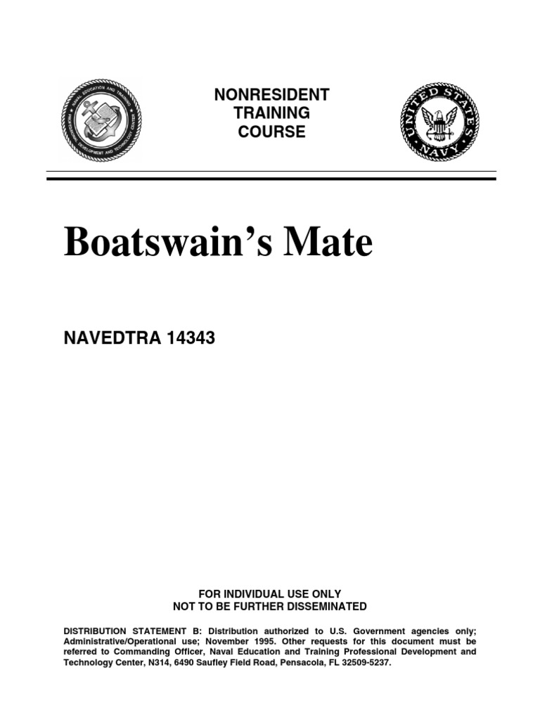US Navy Course Boatswains Mate NAVEDTRA 14343 PDF Nature