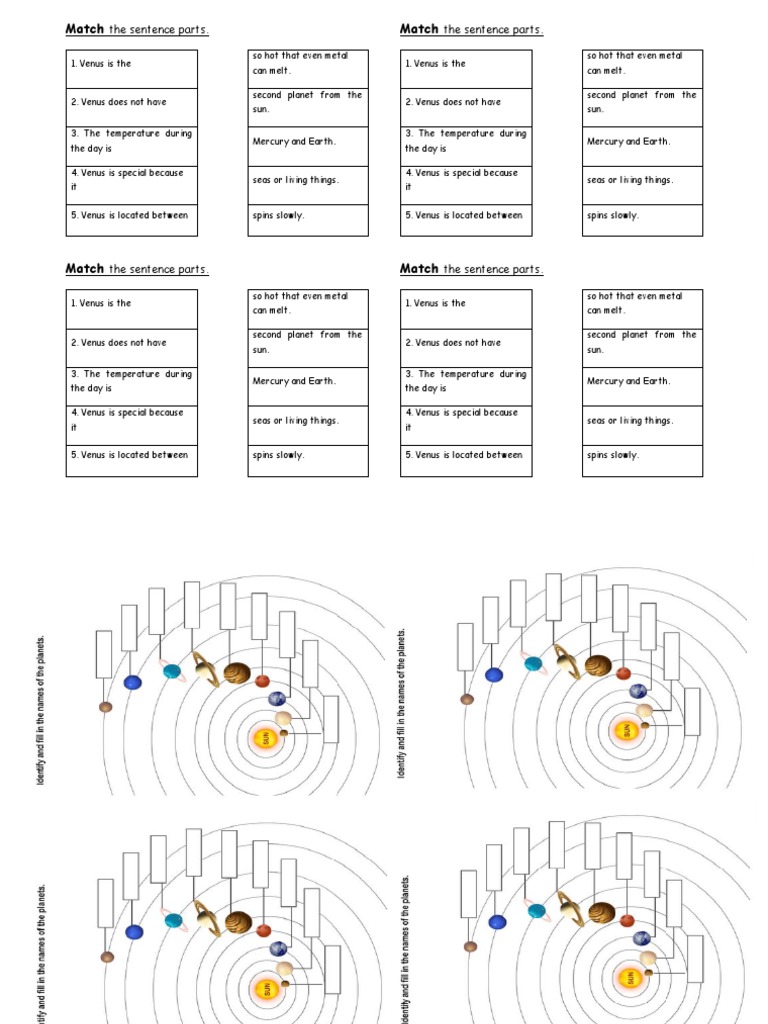 Venus Facts Worksheet | PDF | Art | Science & Mathematics