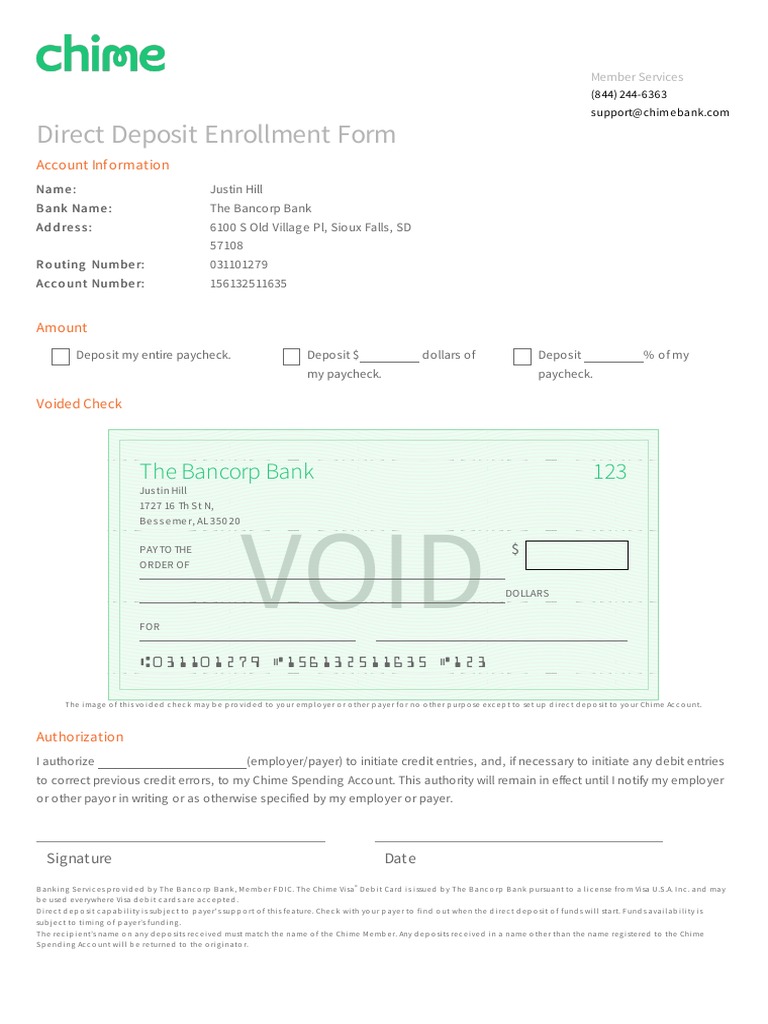 Direct Deposit Info PDF | PDF | Services (Economics) | Payments
