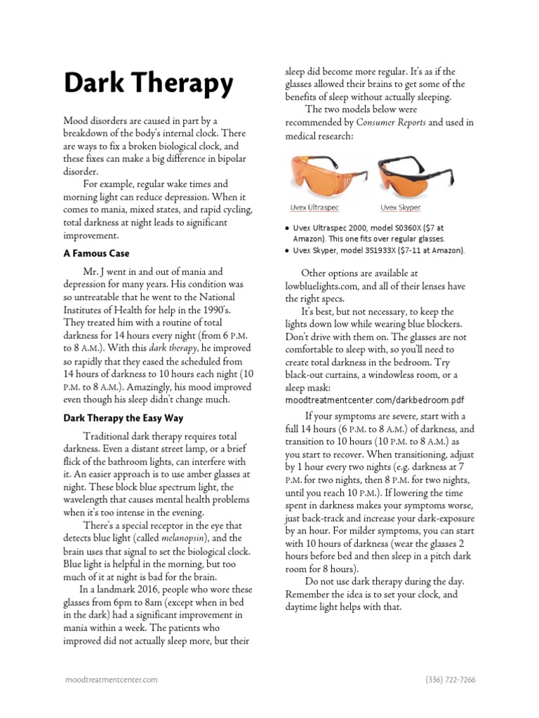 Dark Therapy A Famous Case PDF Sleep Bipolar Disorder