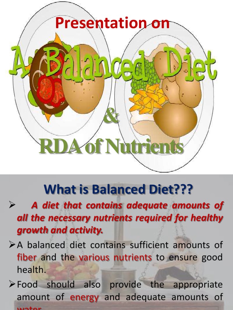RDA and Balanced Diet Essentials | PDF | Healthy Diet | Nutrients