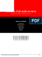 Manual for Audi A4 2010