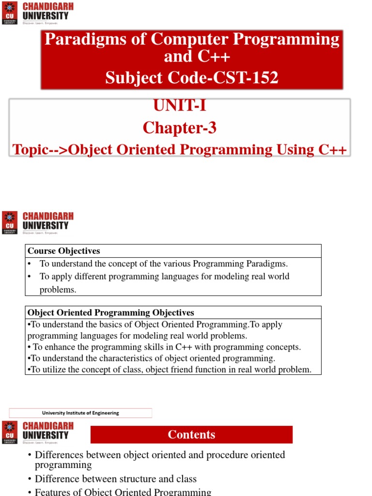 Chapter-3.1 (Basics of Object Oriented Programming) | PDF | Object ...