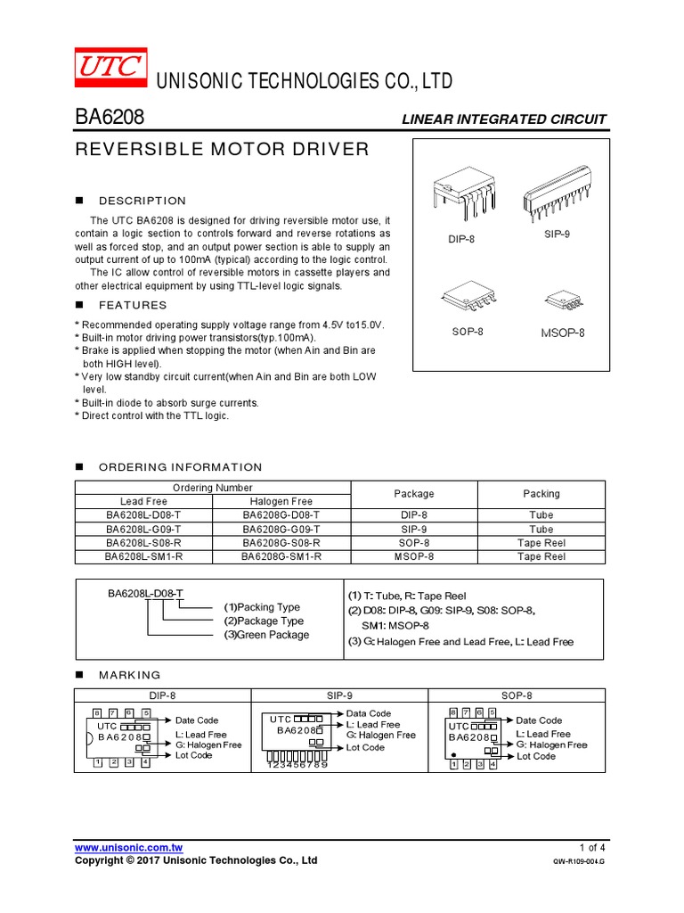 BA6208 | PDF | Electrical Engineering | Electronics