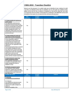 ISO 9001 2015 Transition Checklist