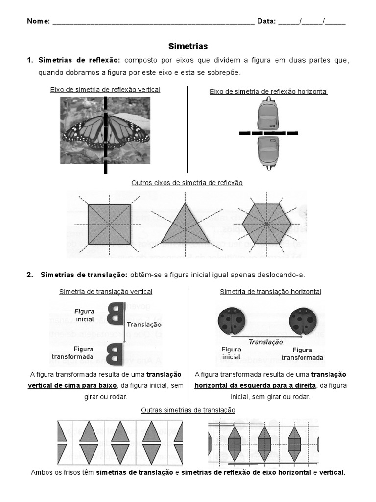 Simetrias: Reflexão, Translação e Rotação | PDF | Rotação | Geometria