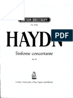 Haydn - Sinfonie Concertante Op 84 For Oboe, Violin, Cello & Bassoon - Solo Parts With Piano Reduction