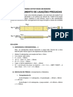 Dimensionamento de emenda pregada resistindo a 11200N