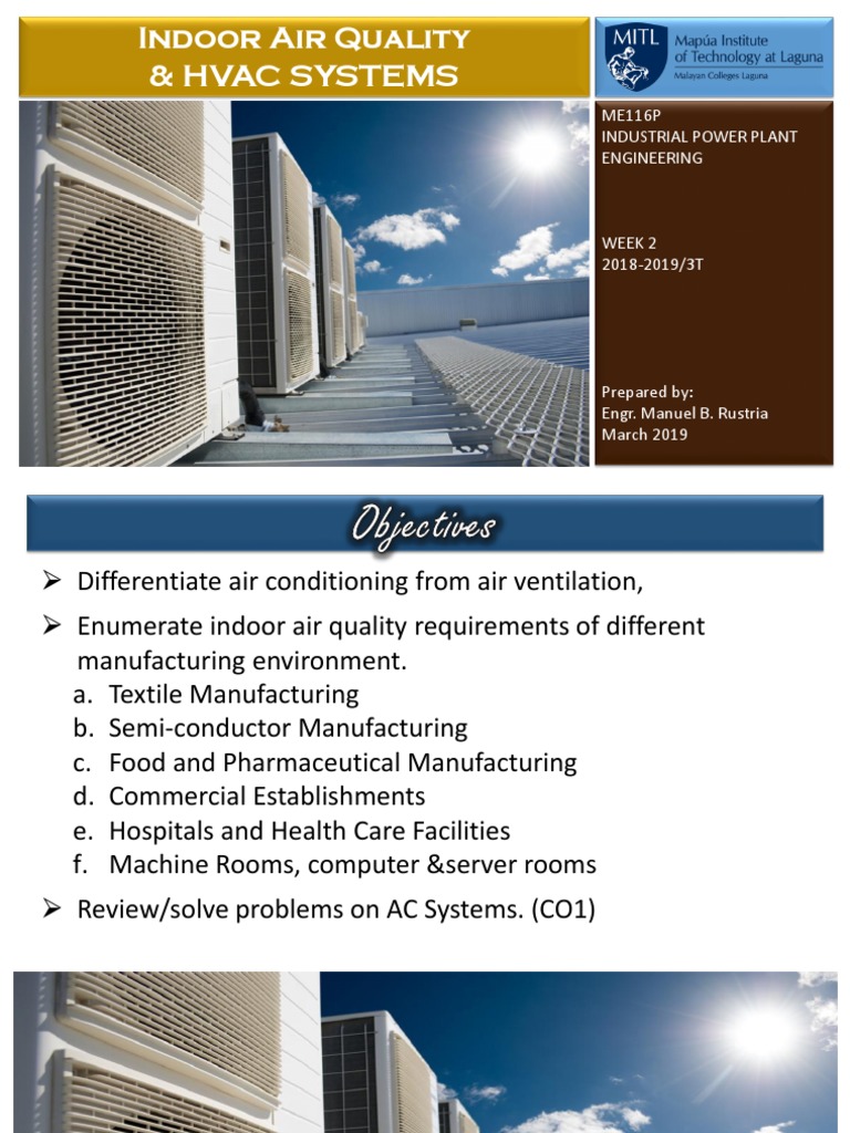 Indoor Air Quality & Hvac Systems ME116P Industrial Power Plant