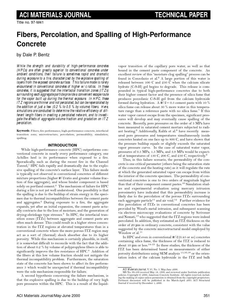Fibers Perco Lation and S Palling | PDF | Thermogravimetric Analysis ...