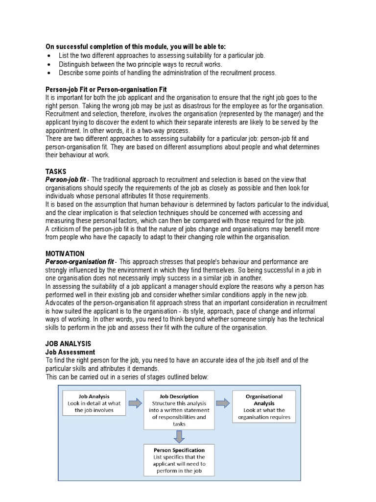 Job Fit and Recruitment Strategies | PDF | Recruitment | Employment