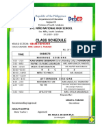 Class Schedule: Sto. Niño National High School