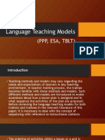 Language Teaching Models: (PPP, Esa, TBLT)