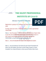 The Silent Professional Institute of Ca & CS: Advance Test Series Schedule