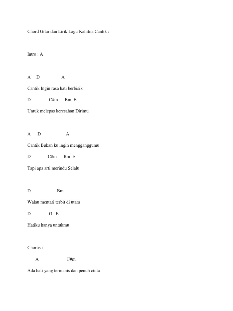 Chord Lagu Kemesraan PDF