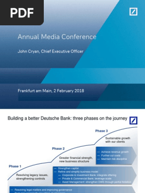 Annual Media Conference John Cryan Chief Executive Officer Deutsche Bank Revenue