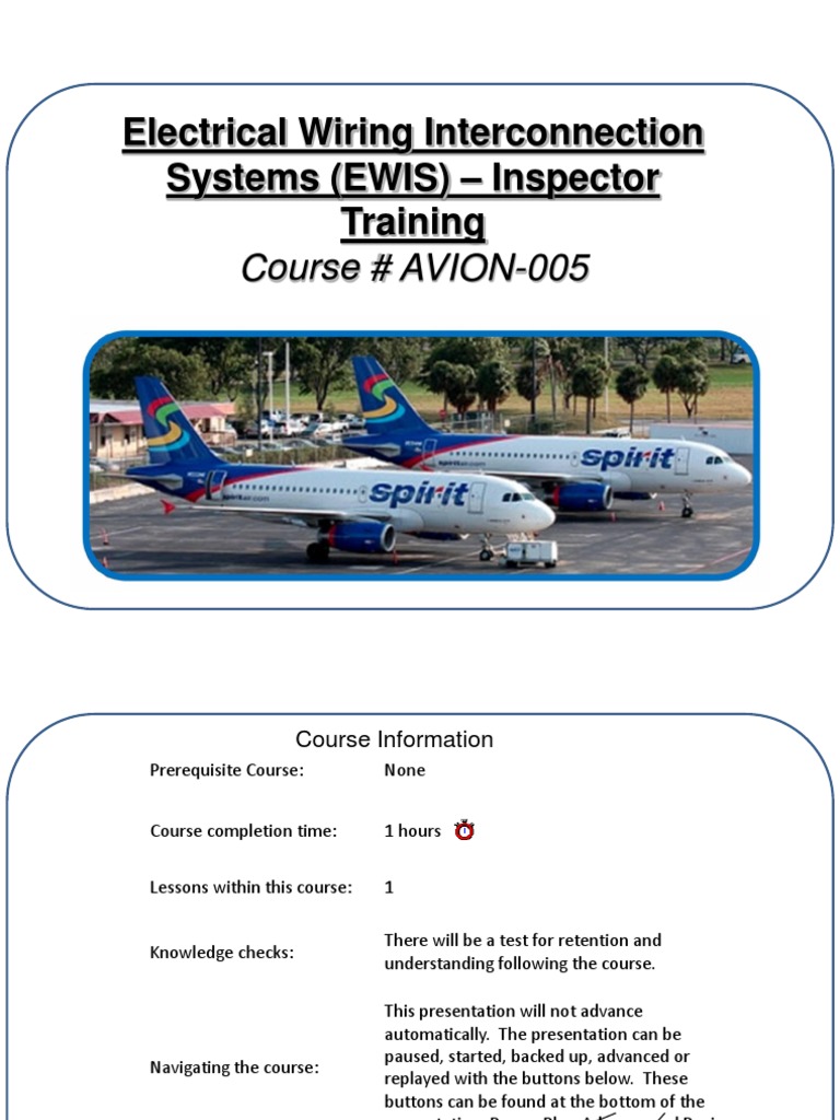 Aircraft Electrical Wiring Inspection Training General and Detailed