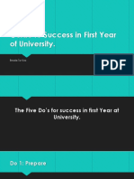 Guide To Success in First Year of University.: Brodie Te Kira