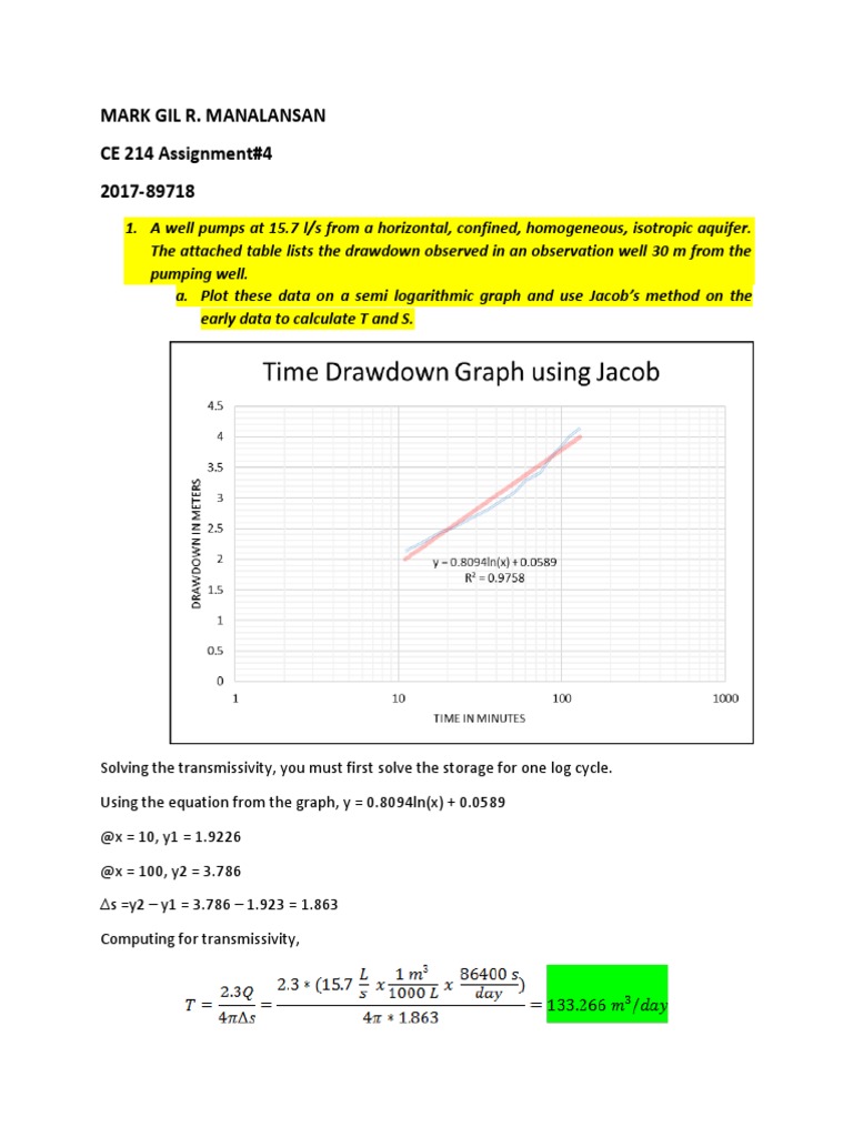 Aquifer Pumping Test Analysis Guide | PDF | Aquifer | Teaching Mathematics