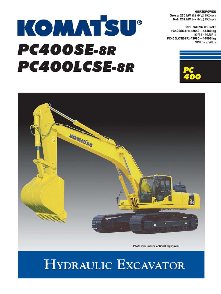 Excavator Komatsu Pc400 8r Pdf