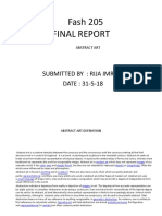 Fash 205 Final Report: Submitted By: Rija Imran DATE: 31-5-18
