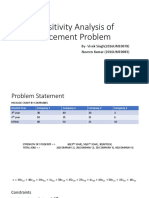 Sensitivity Analysis of Placement Problem