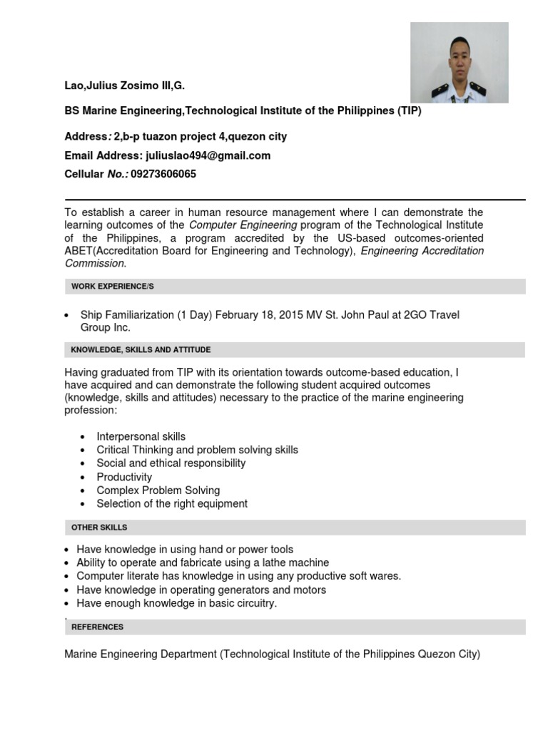 Marine Engineering Career Profile | PDF