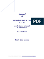 Sistemi Di Basi Di Dati Appunti 1.2a Ed 1 PDF