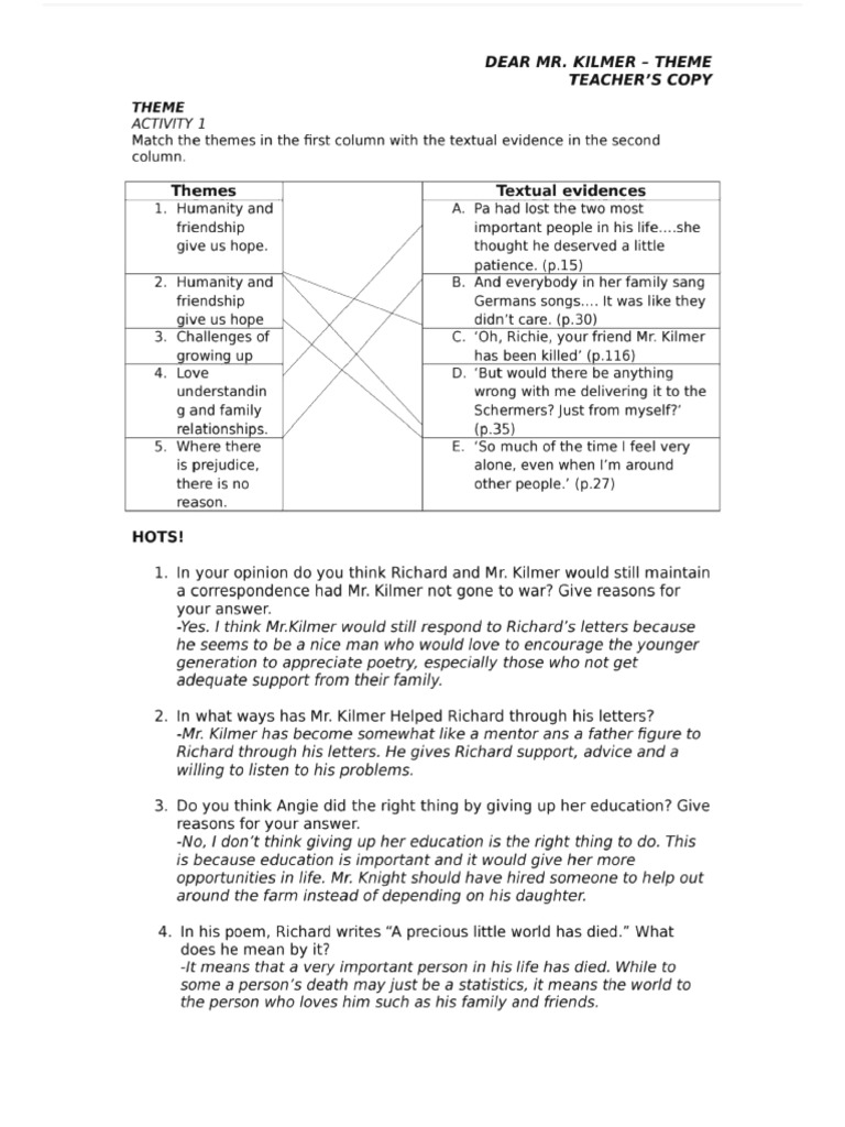 Nota Chap Dear Mr Kilmer Pdf