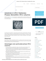 Advances in HPLC Stationary Phases in Monolithic HPLC Columns