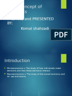 Basics Concept of Economics: Prepare and Presented BY Komal Shahzadi