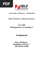 ACC103 Assignment January 2019 Intake