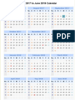 July 2017 to June 2018 Calendar - CalendarVIP