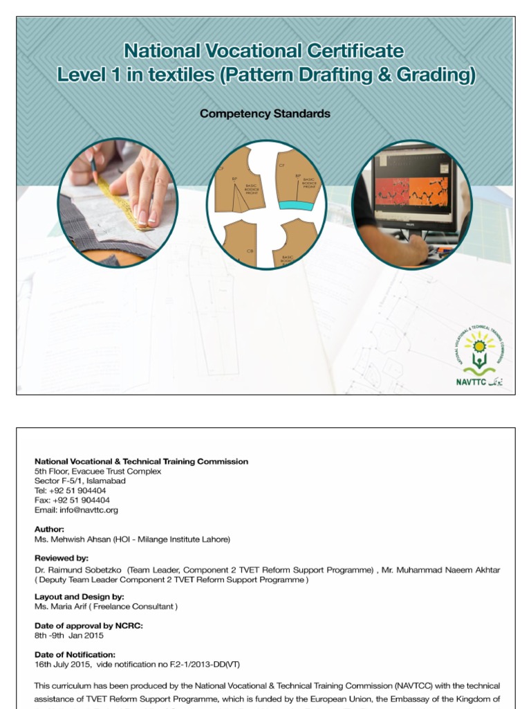 Pattern Drafting and Grading Curriculum | PDF | Educational Assessment ...