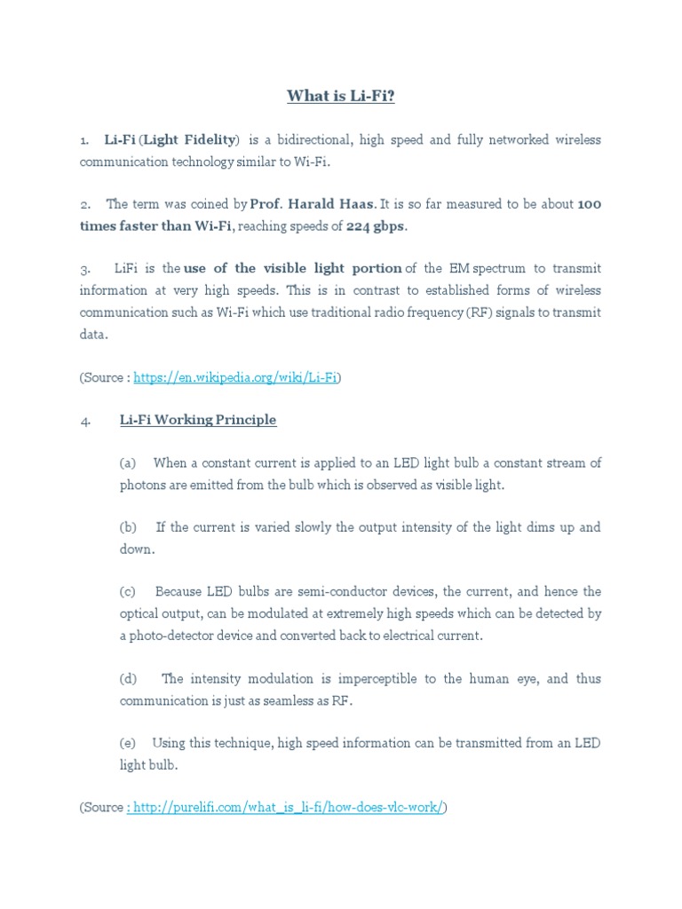 Understanding Li-Fi Technology | PDF | Wireless | Electronics