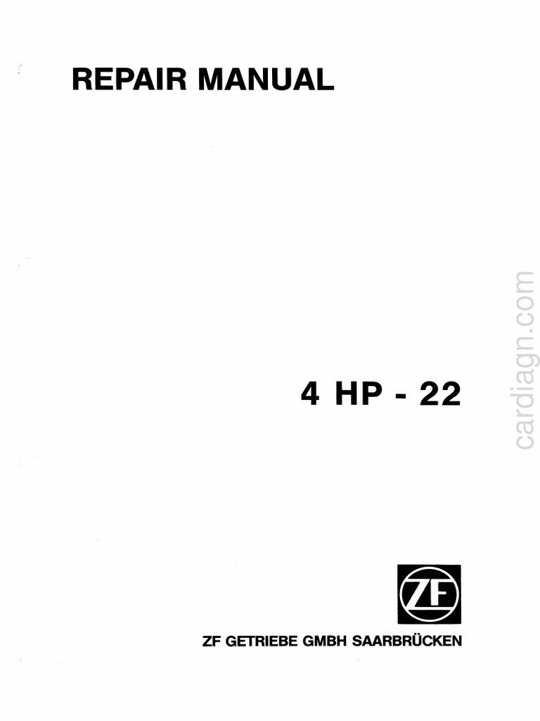 ZF 4HP22 Transmission Repair Manual PDF