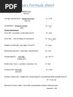 IGCSE Formula Booklet - Physics