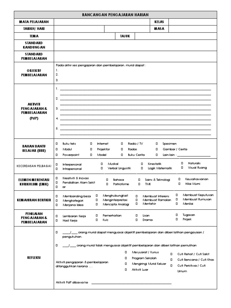 Borang RPH | PDF