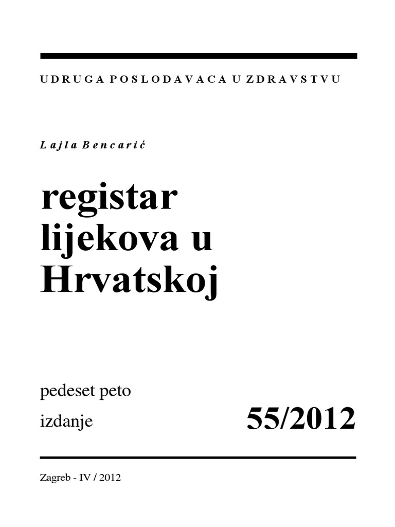 Registar Lijekova 55 Primjer | PDF