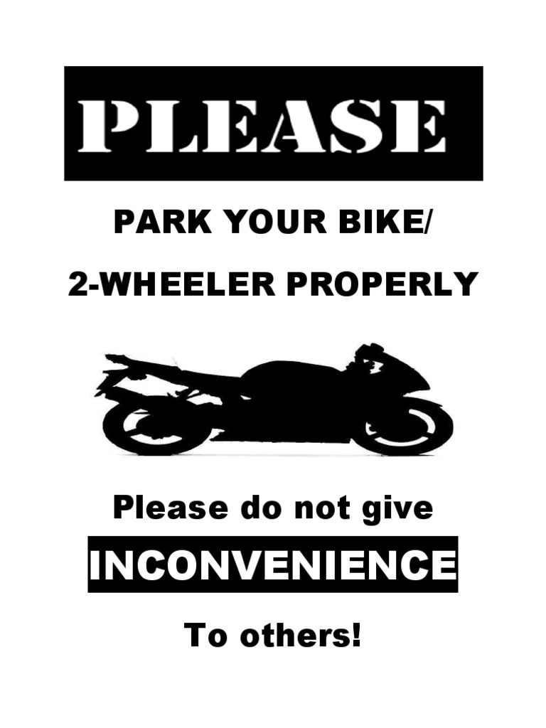 Kindly Park Your Bike Properly PDF