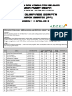 Hasil Olimpiade Saintek 14 April 2019